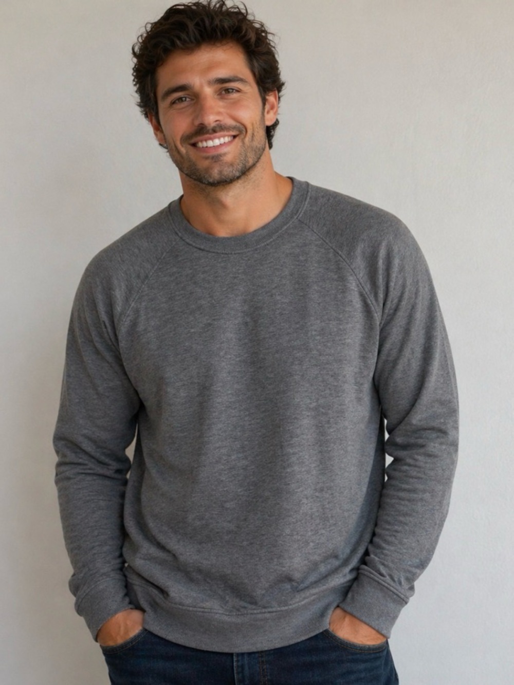 a new day Gray Crewneck Lightweight Sweatshirt